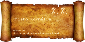 Krisko Kornélia névjegykártya